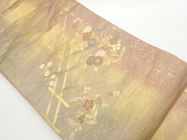 JAPANESE NAGOYA OBI / WOVEN EGASUMI PATTERN